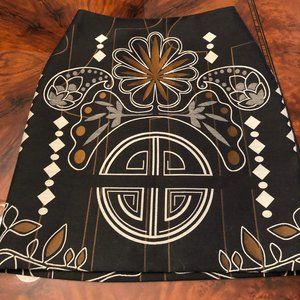 Nicole Miller Women's Black Patterned Pencil Skirt